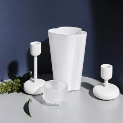 IITTALA Kynttilänjalat-Kynttilänjalka valkoinen 107+183mm 2-kpl