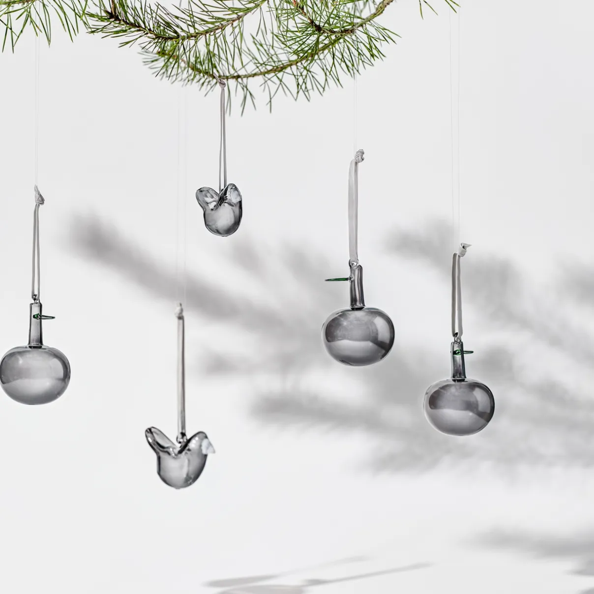 IITTALA Lasikoristeet-Lasiomena 3kpl Harmaa