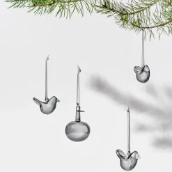 IITTALA Lasikoristeet-Minilasilintu 3kpl Harmaa