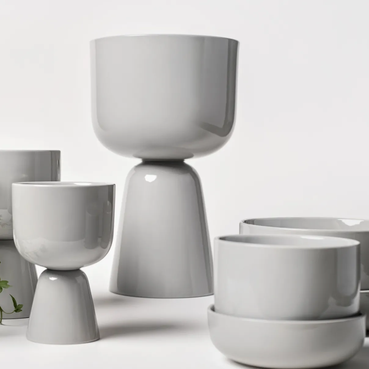 IITTALA Kukkaruukut-Ruukku ja vati vaalean harmaa M