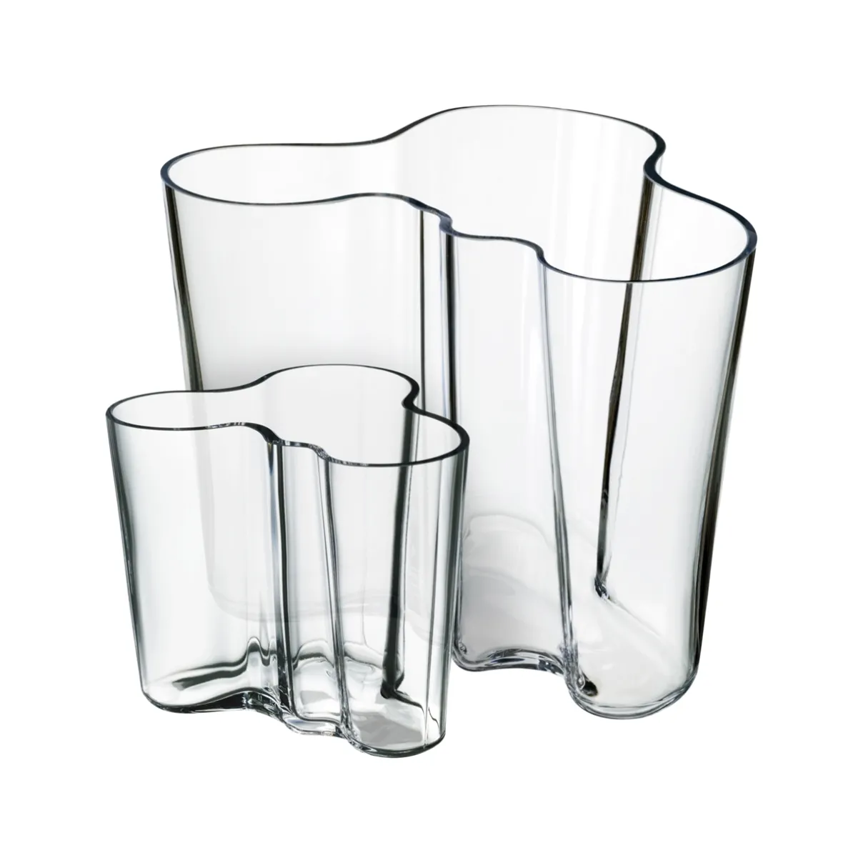 IITTALA Alvar Aalto -Kokoelma|Maljakot-Setti maljakot 160+95mm Kirkas