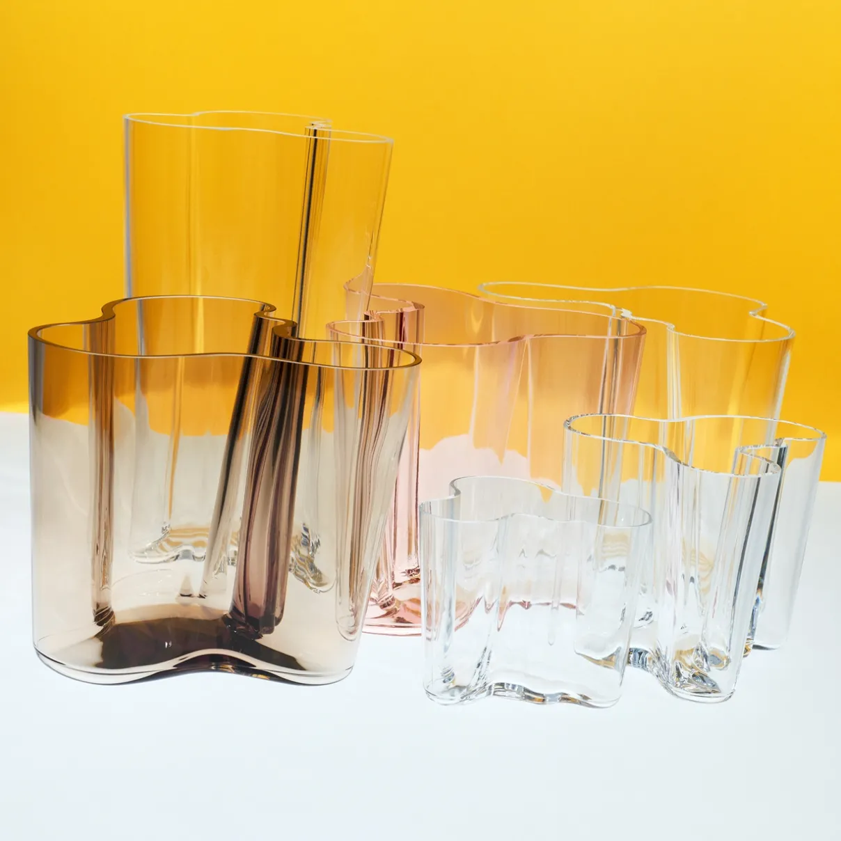 IITTALA Alvar Aalto -Kokoelma|Maljakot-Setti maljakot 160+95mm Kirkas