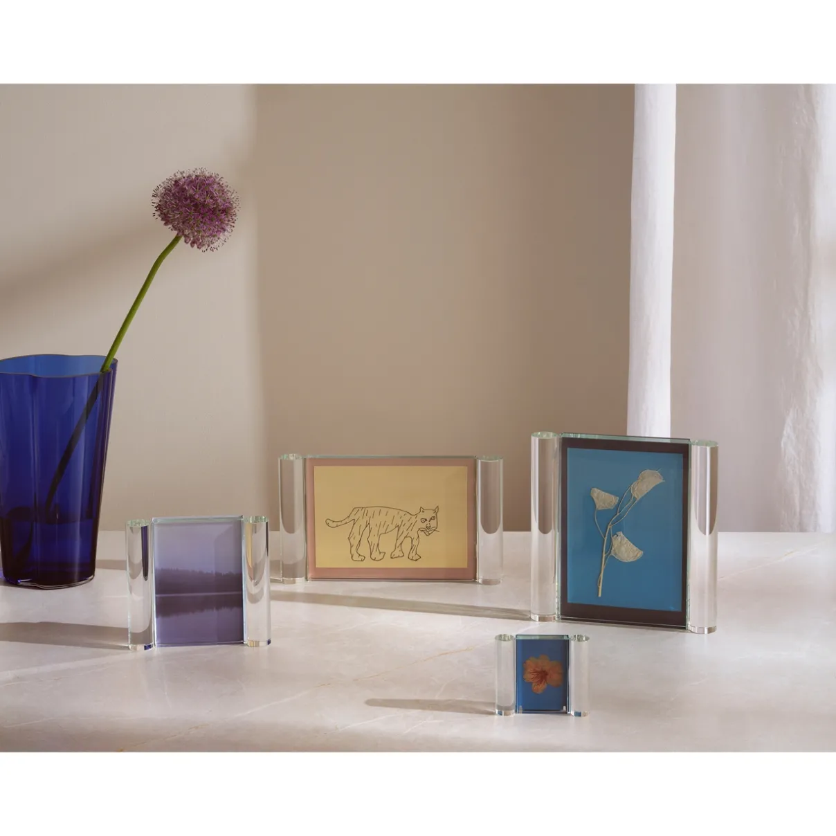 IITTALA Lasikoristeet-Valokuvakehys 76x64mm sininen